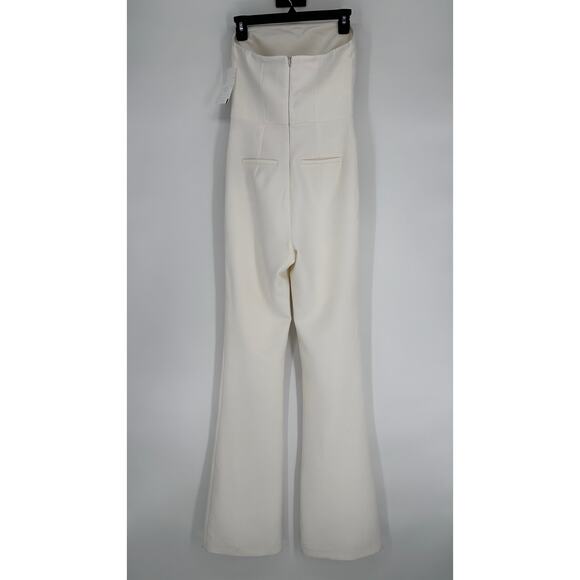Safiyaa Strapless Crepe Jumpsuit Size 2 Ivory - Picture 4 of 15